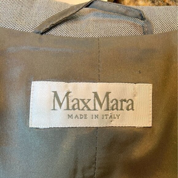 MaxMara Wool Silk Peplum Jacket Silver Gray Size 8 SMALL - Picture 8 of 11